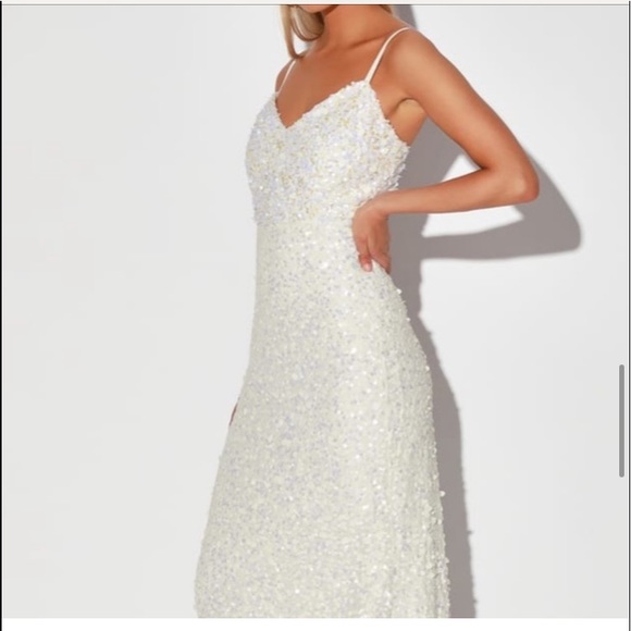 Lulus At Last White Sequin Mermaid Maxi Dress - Picture 11 of 17